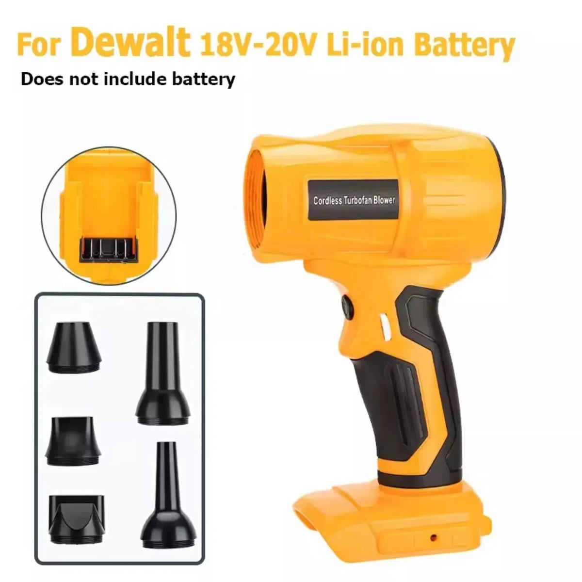Cordless Mini Turbo Jet Blower – Compatible with Ryobi, Makita, Dewalt, Milwaukee & Bosch 18V/20V Batteries – 96,000RPM, Compact & Powerful Air Duster (Battery Not Included)