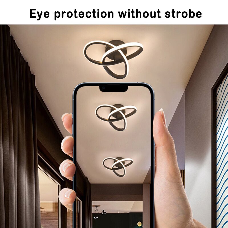 Contemporary 3-Ring Ceiling Light Adjustable LED Interior Fixture