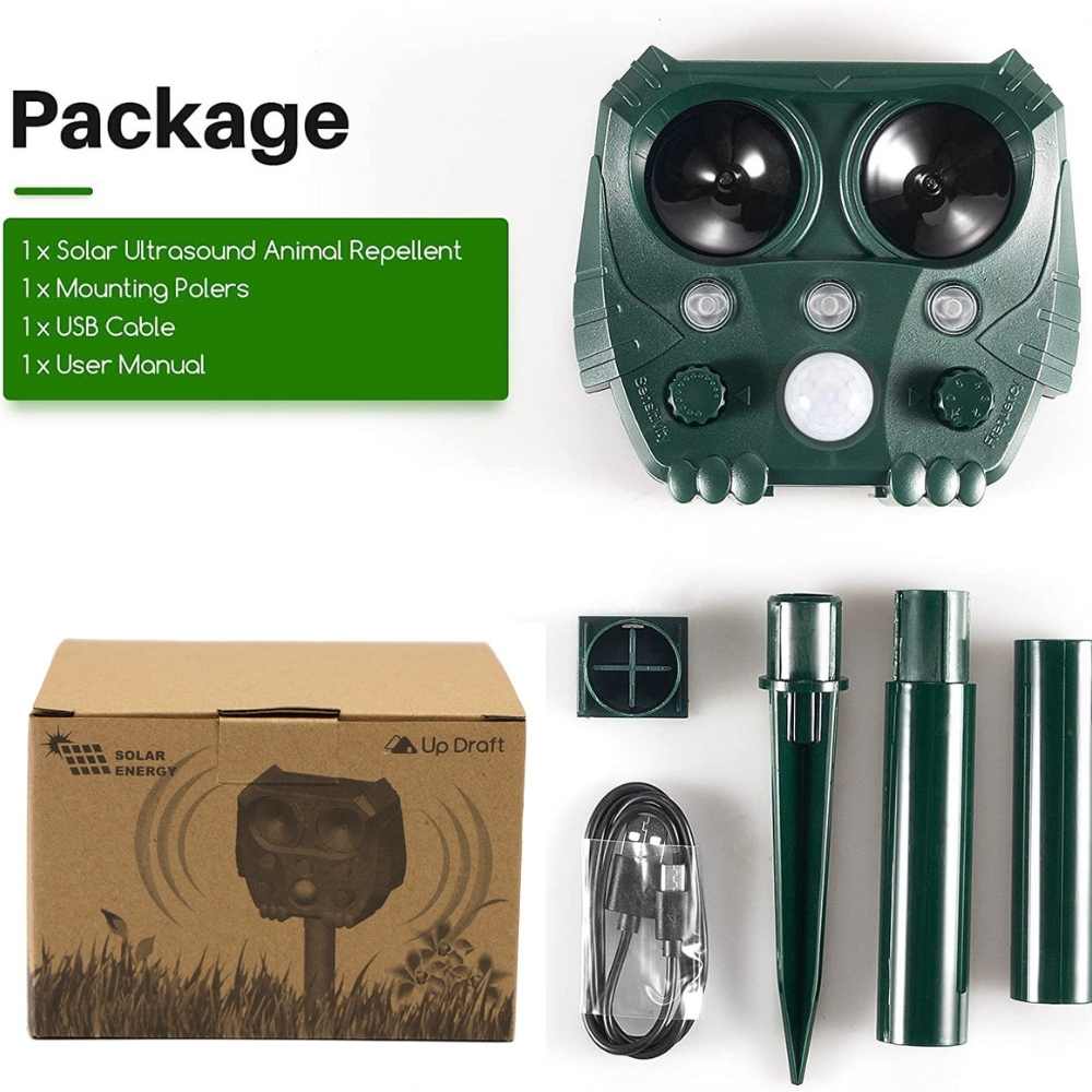 Solar Ultrasonic Pest Repeller for Gardens