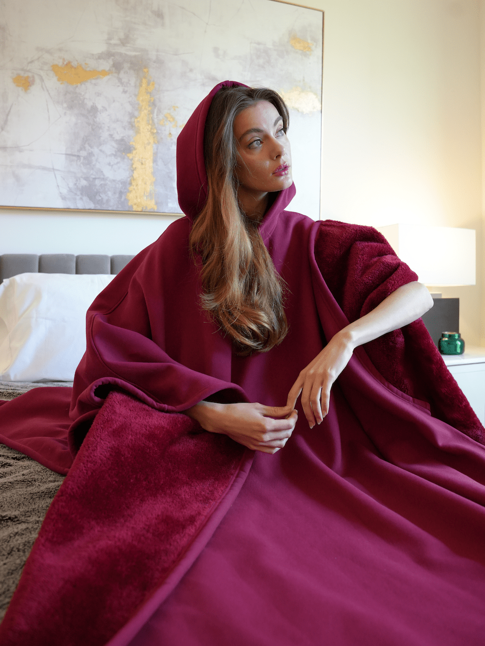Weighted Cloak Hoodie – Sensory-Friendly Cotton Hoodie with Faux Fur Lining, Cozy Oversized Comfort