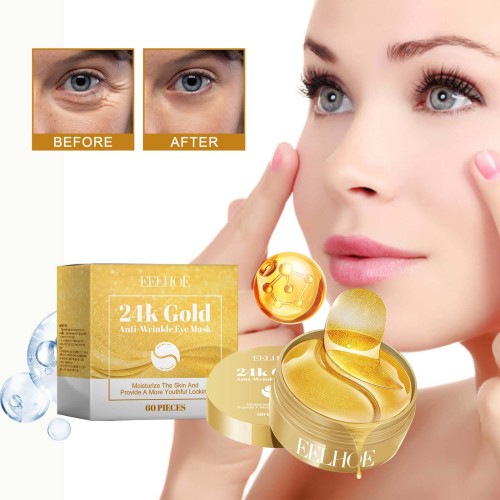 24K Gold Under-Eye Patches with Collagen & Hyaluronic Acid