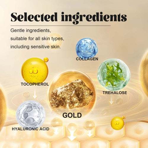 24K Gold Under-Eye Patches with Collagen & Hyaluronic Acid