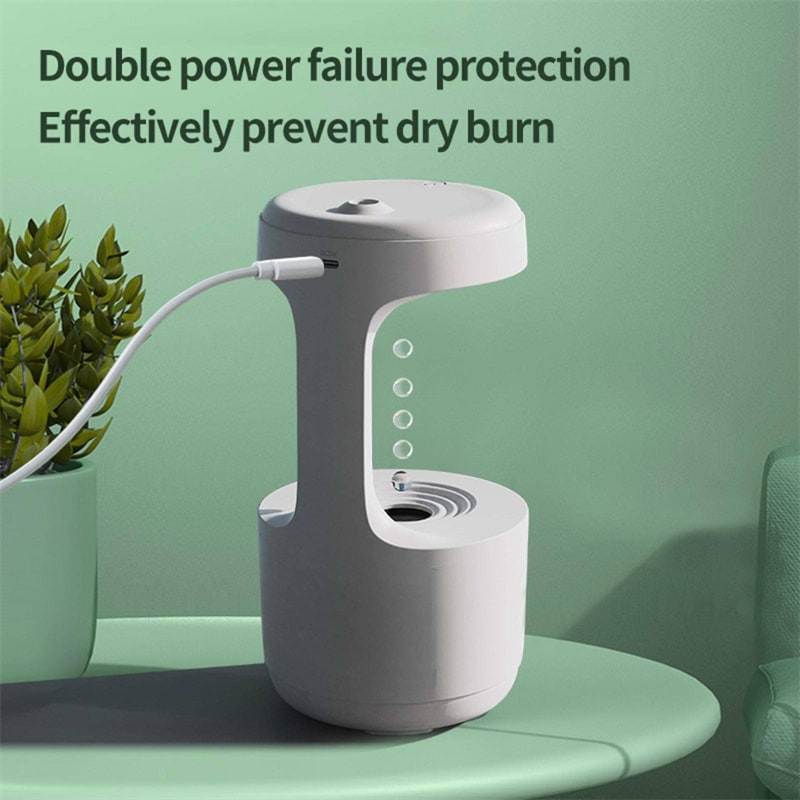 Anti Gravity Cool Mist Humidifier with LED Clock and Large Capacity for Room or Whole House