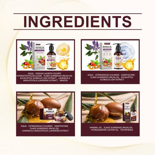 Batana Hair Care Set: Shampoo, Conditioner, Mask & Oil