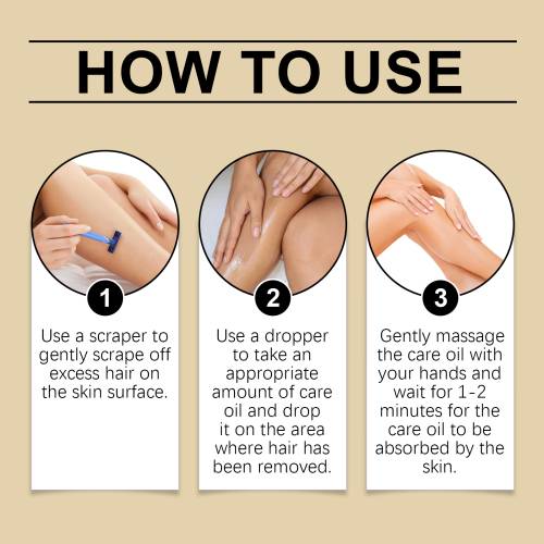 After Hair Removal Care Oil with Scraper