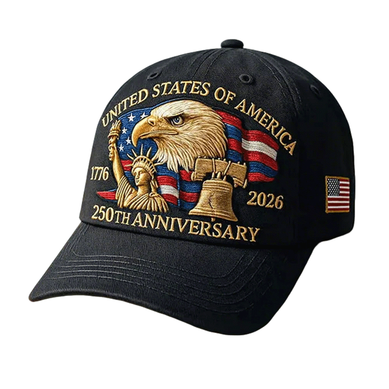 Baseball Cap 250th Anniversary Hat Patriotic Embroidered American Flag Eagle