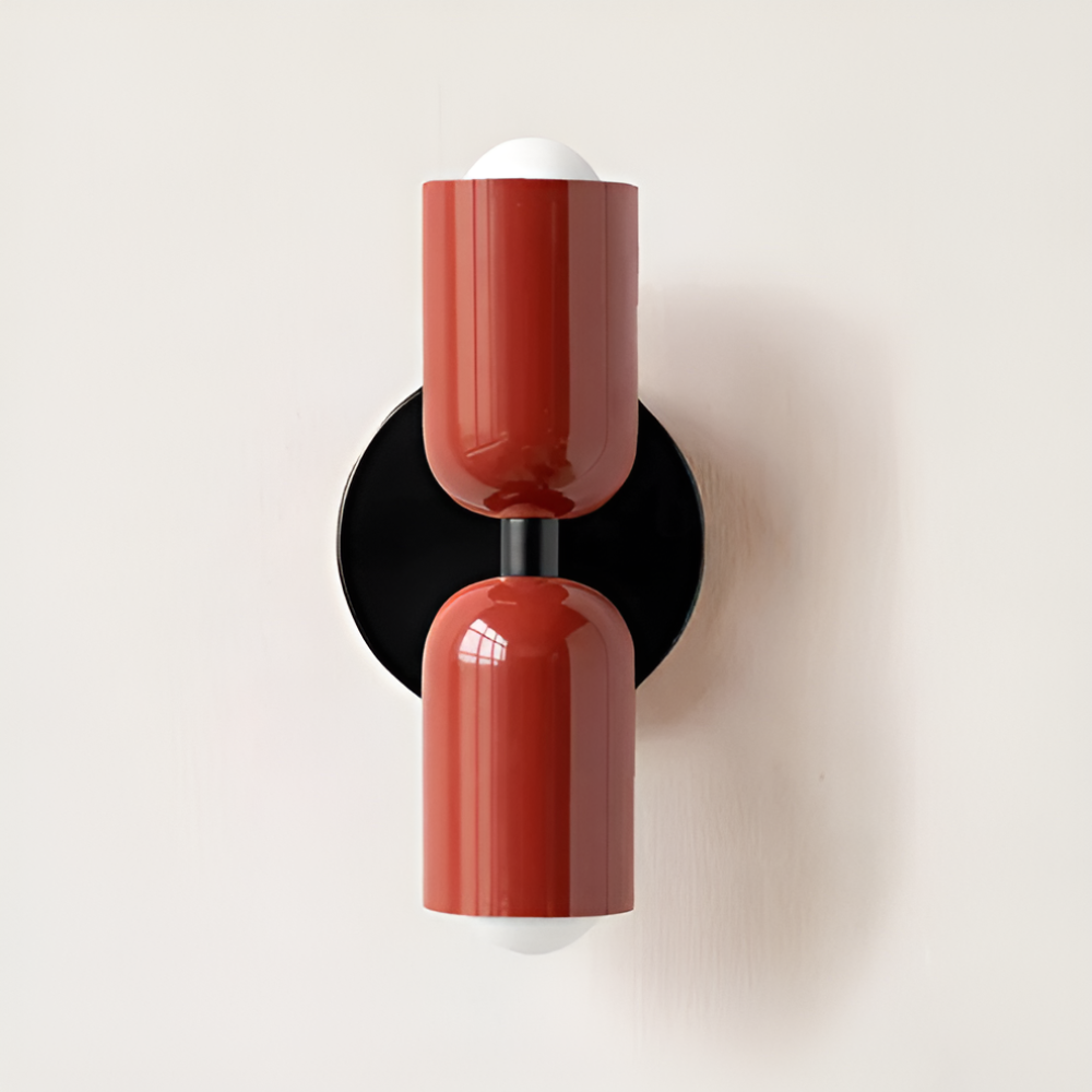 Battery Powered Wall Sconce Lighting with Dual Capsule Shades and Wireless Cordless Design