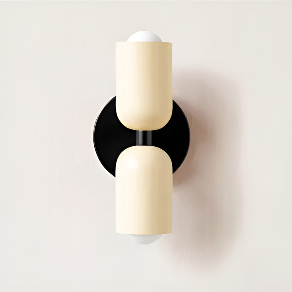 Battery Powered Wall Sconce Lighting with Dual Capsule Shades and Wireless Cordless Design
