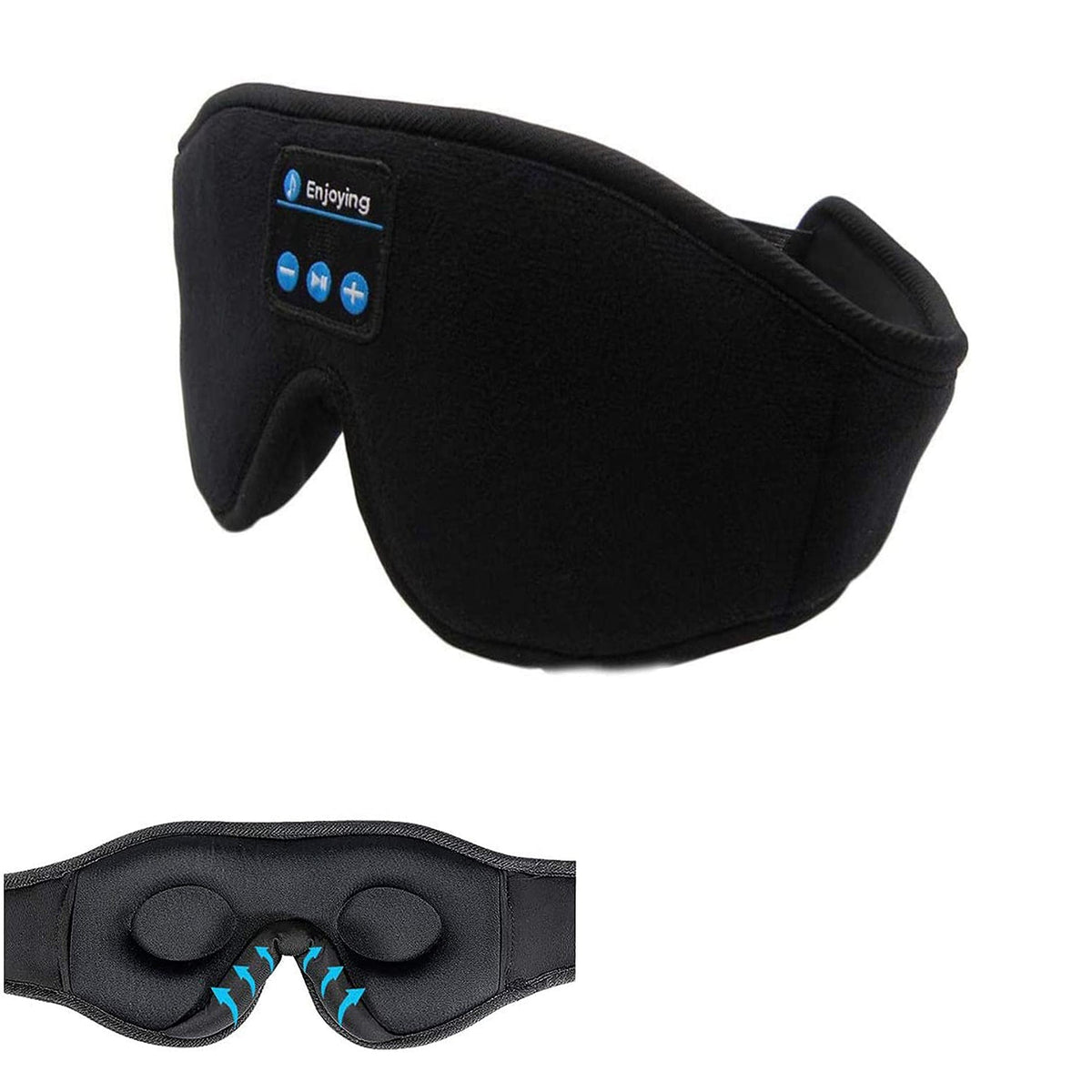 Bluetooth Sleep Mask with Silk and Weighted Design Built-In Headphones and 3D Memory Foam for Eyes