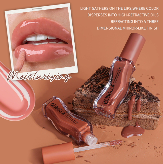 Ice Cream Flavoured Lip Oil Gloss, Mirror-Shine Wet-Look Hydrating Lip Gloss