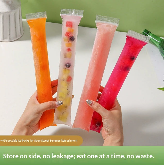 Reusable Freezer Pop Bags, Self-Sealing Food-Grade Ice Pop Moulds