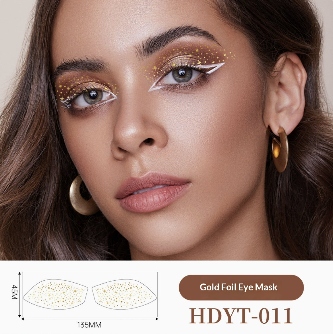 Gold & Silver Foil Eye Stickers, Waterproof Party Makeup Decals, 6 Sheets