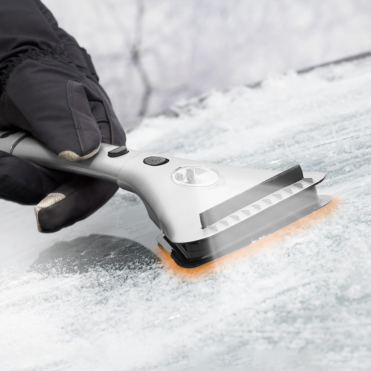 Car Ice Scraper Heated Windshield Extendable LED Portable Winter Electric