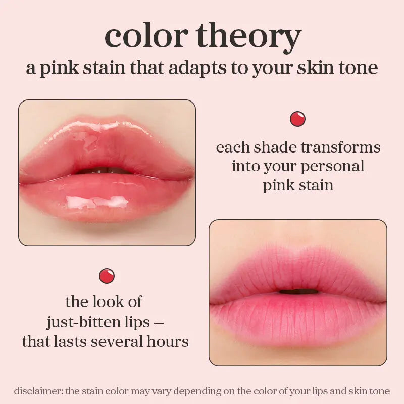 Korean Apple Lip Oil and Lip Stain, Glossy, Tinting, Long-Lasting