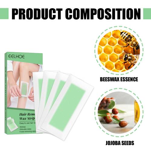 Portable Hair Removal Wax Strips with Jojoba