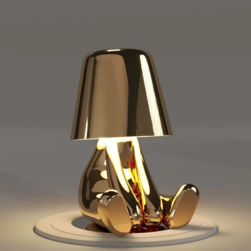 Cordless Table Lamp Rechargeable LED USB Metal Figure Sitting Standing Poses Thinker