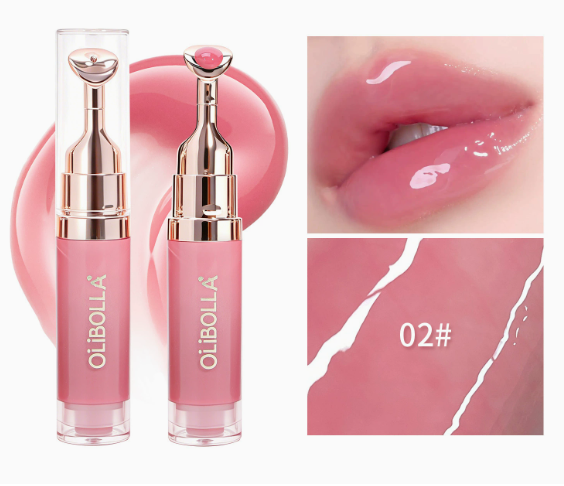 Plumping Lip Gloss with Cooling Metal Tip, Mirror-Shine Hydrating Lip Serum