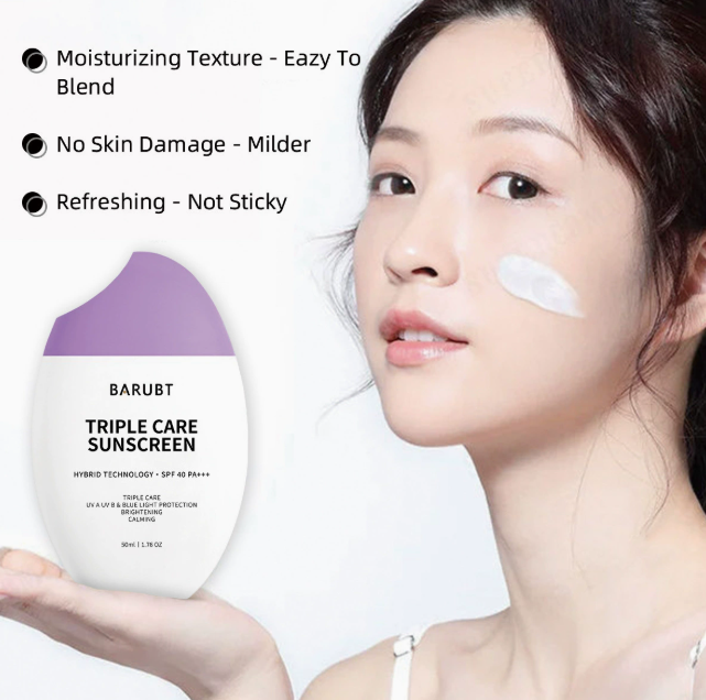 3-in-1 Face Sun Cream, Lightweight Non-Greasy Daily Formula