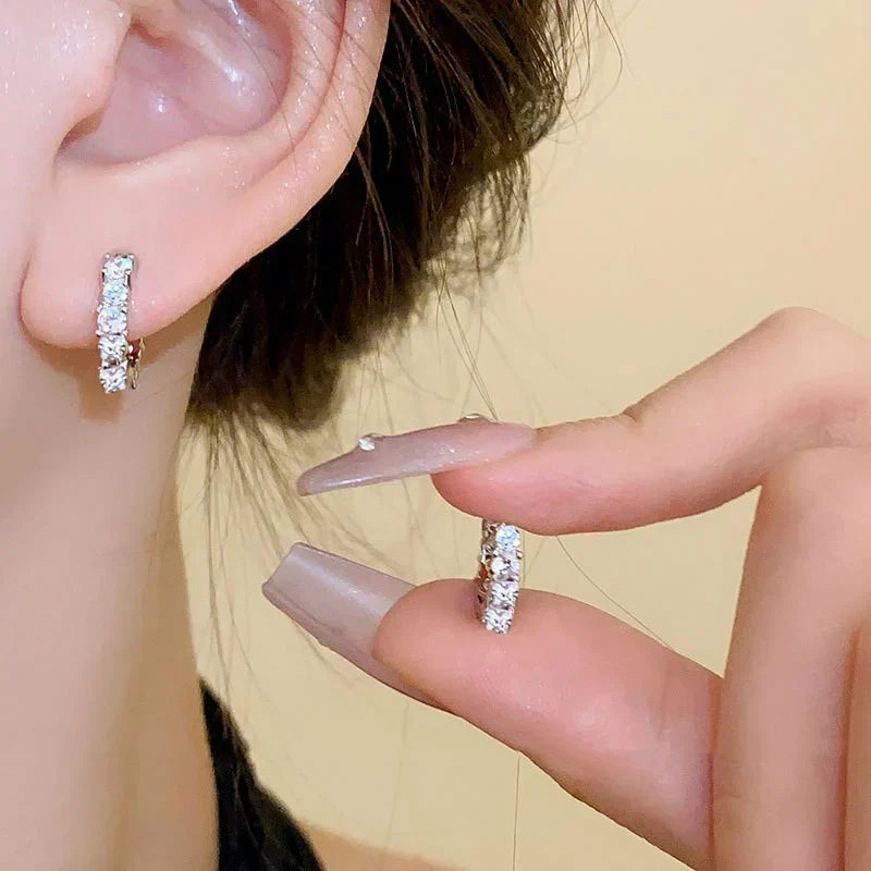 Silver Moissanite Earrings