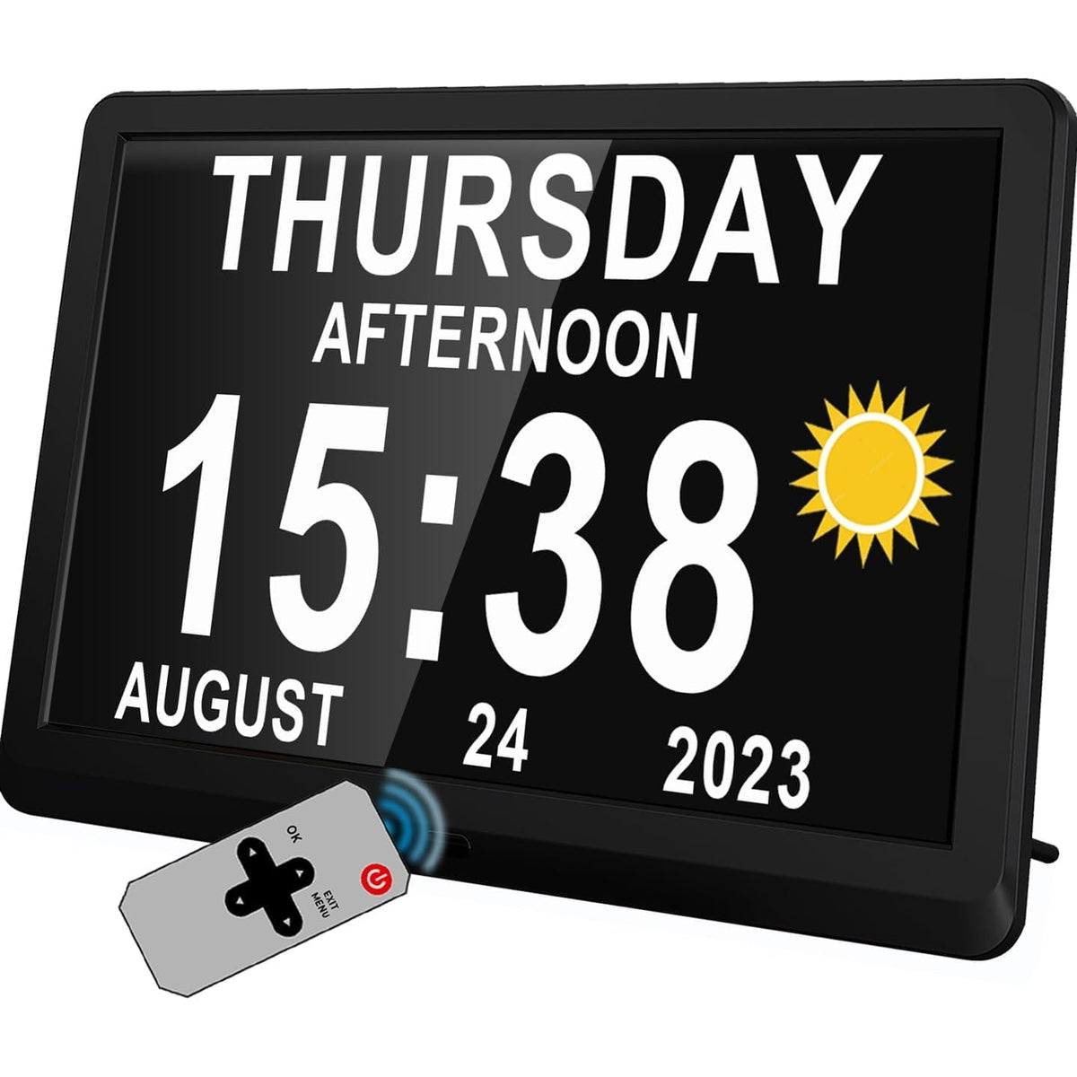 Digital Clock with Seconds and Large 11.5-Inch Display for Seniors with Calendar Day and Date