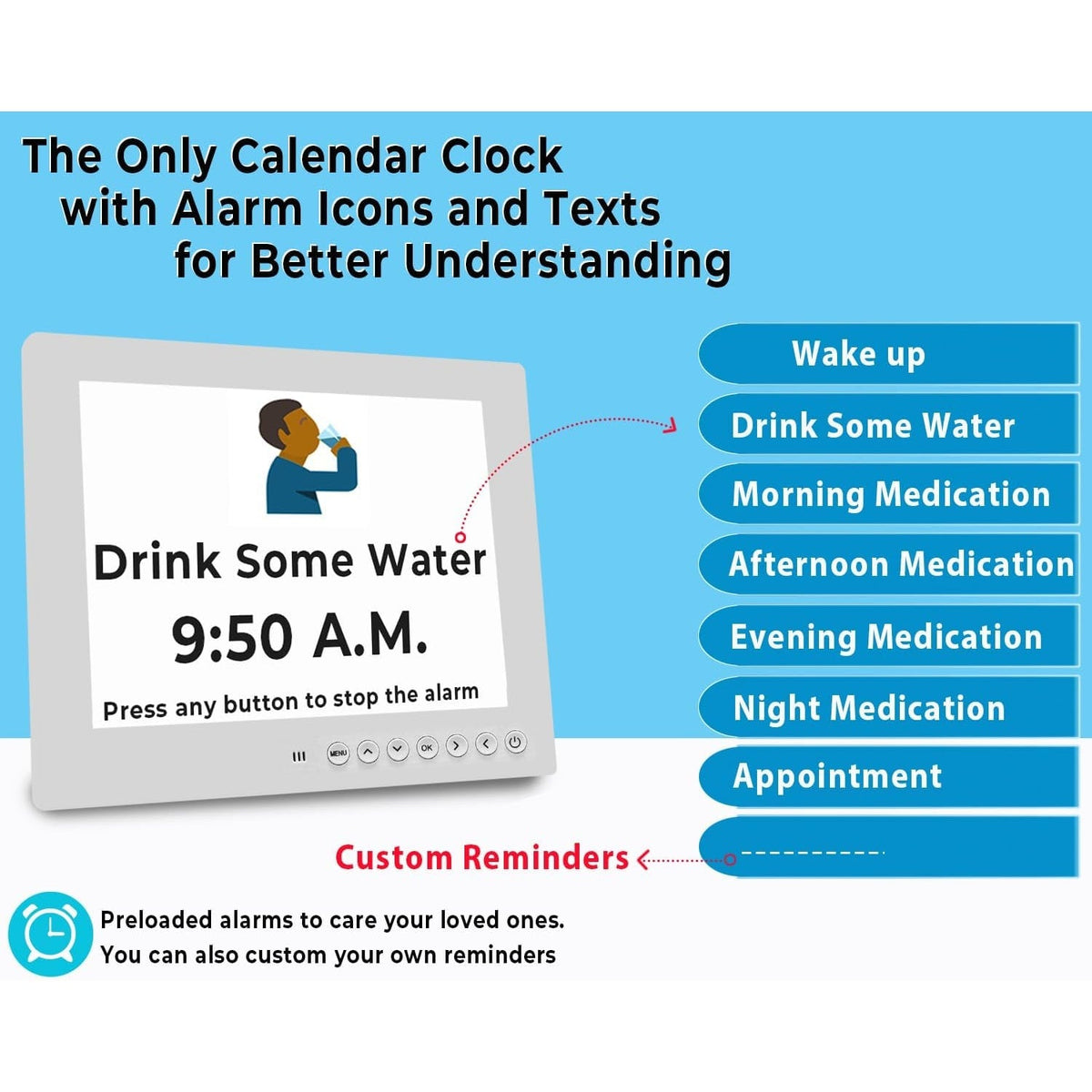 Digital Clock with Seconds and Large 11.5-Inch Display for Seniors with Calendar Day and Date