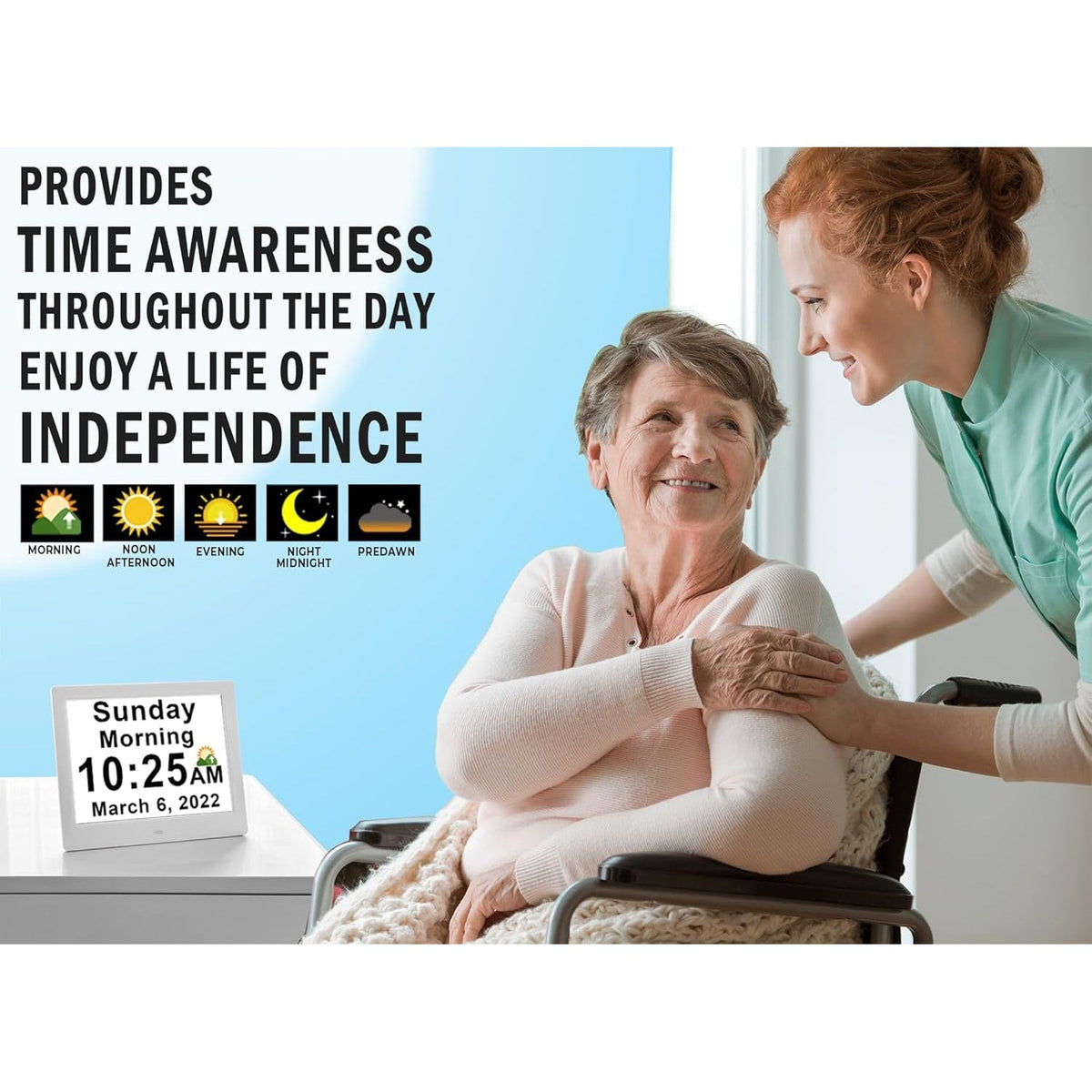 Digital Clock with Seconds and Large 11.5-Inch Display for Seniors with Calendar Day and Date