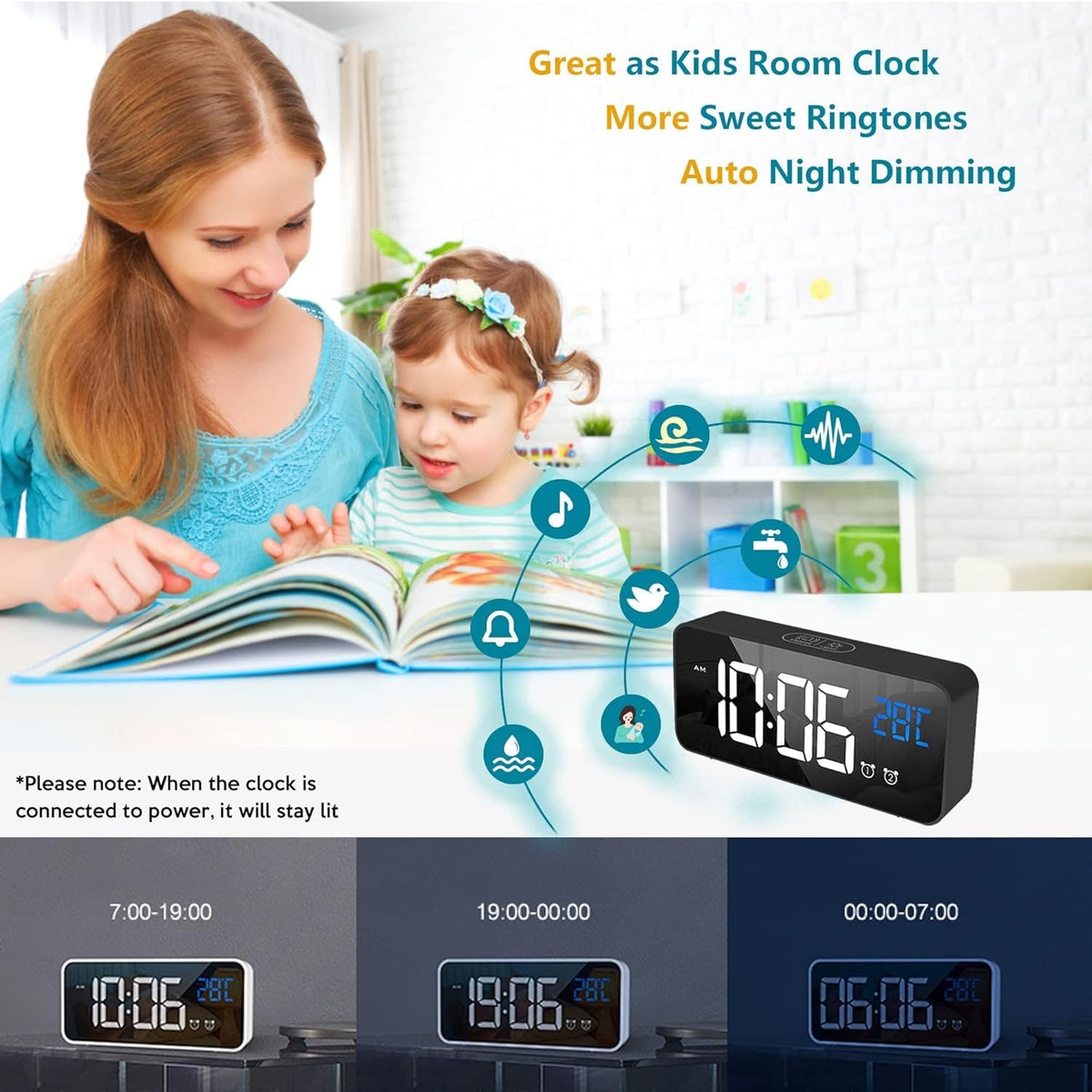 Digital Clock with Seconds and Large 11.5-Inch Display for Seniors with Calendar Day and Date