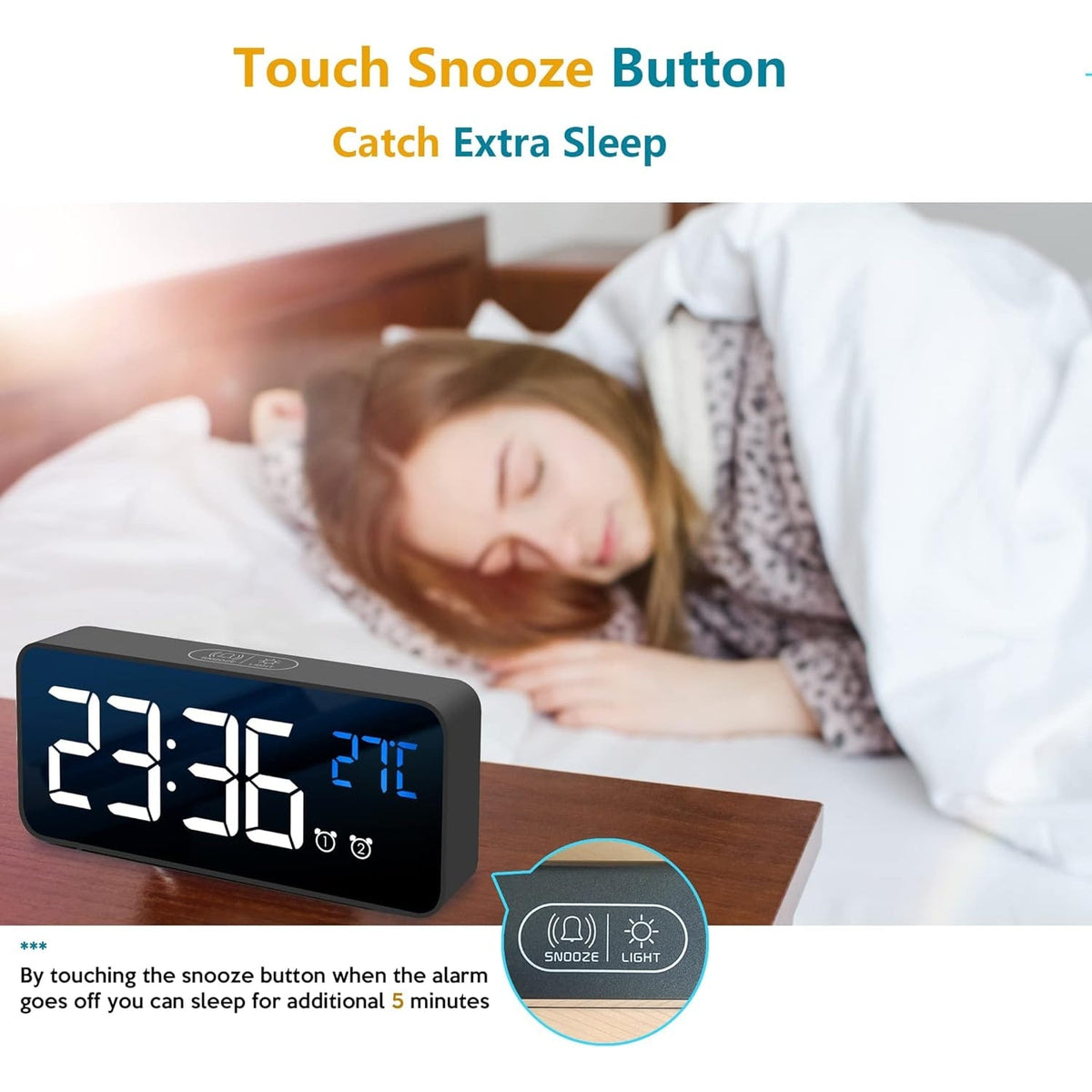 Digital Clock with Seconds and Large 11.5-Inch Display for Seniors with Calendar Day and Date