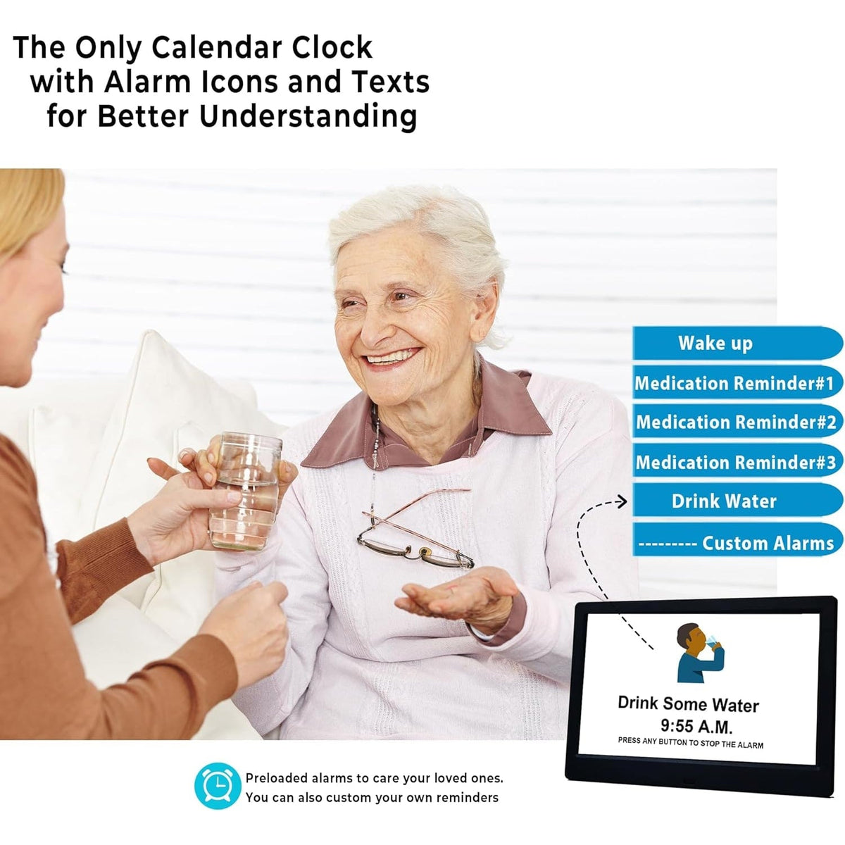 Digital Clock with Seconds and Large 11.5-Inch Display for Seniors with Calendar Day and Date