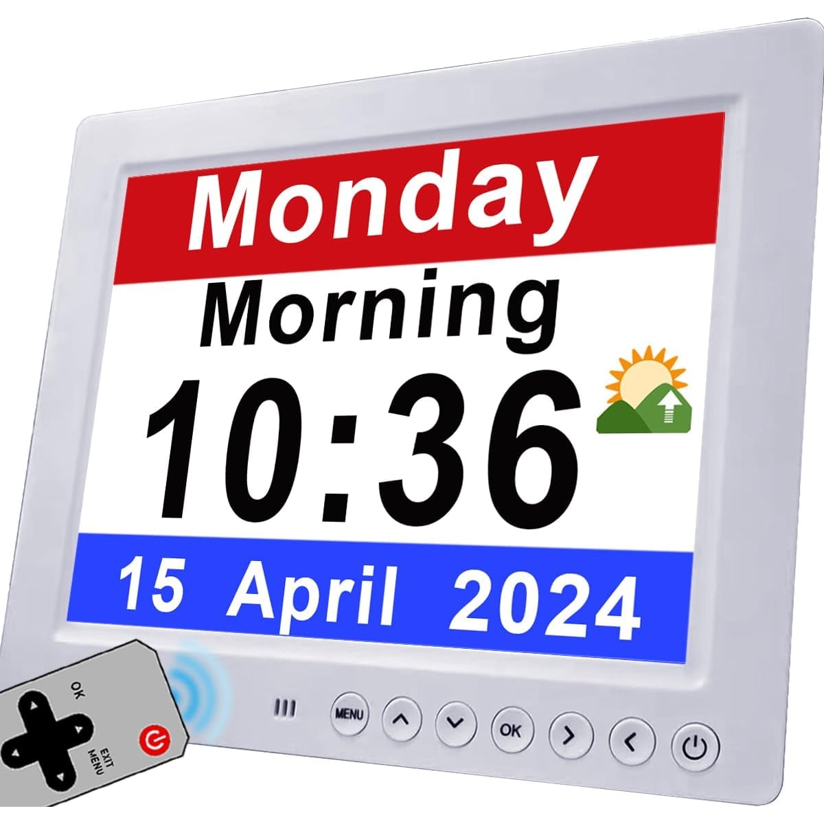 Digital Clock with Seconds and Large 11.5-Inch Display for Seniors with Calendar Day and Date