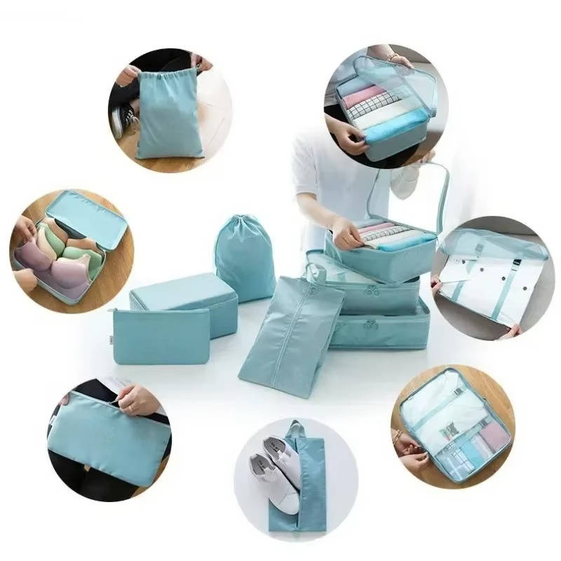 Travel Packing Cubes Set with Shoe and Toiletry Bags