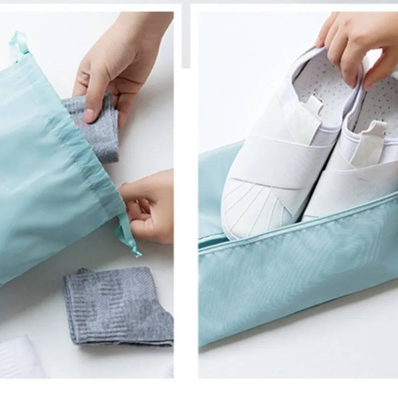 Travel Packing Cubes Set with Shoe and Toiletry Bags