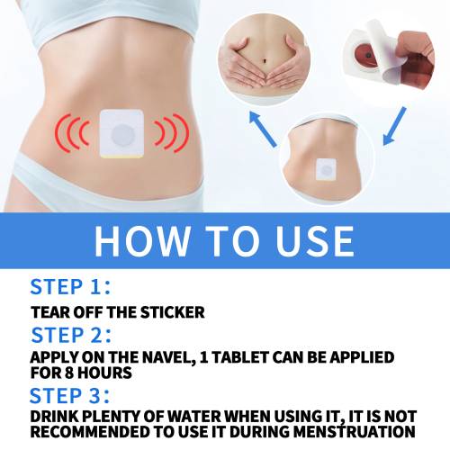 Herbal Navel Patches with Ginger & Mint, 30 Pcs