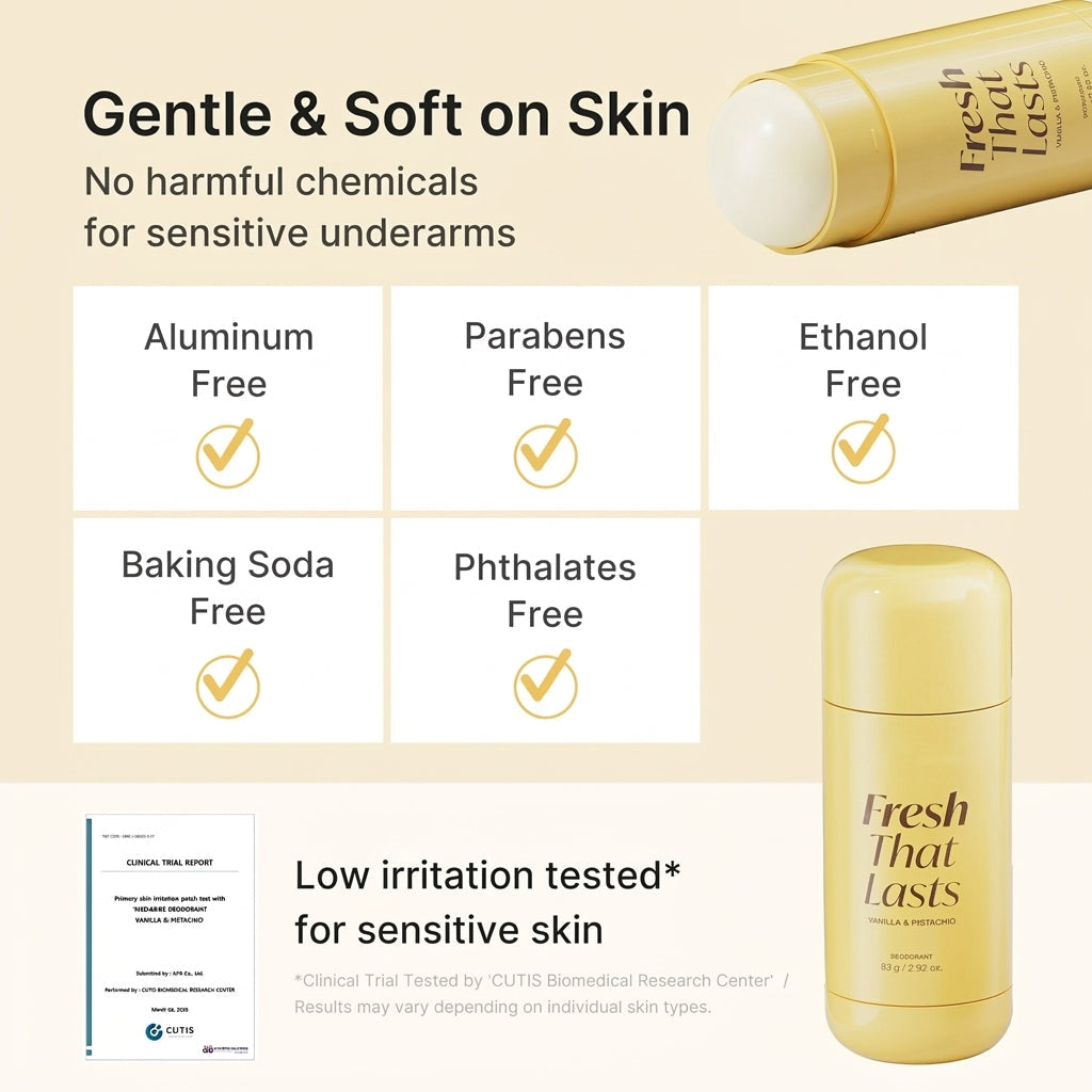 Deodorant Vanilla & Pistachio with Kojic Acid & Turmeric, 24H Odor Control