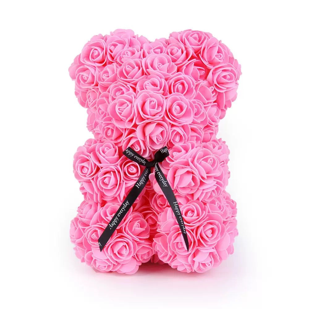 Rose Bear Valentine's Gift, Artificial Flower Bear in Multiple Colours