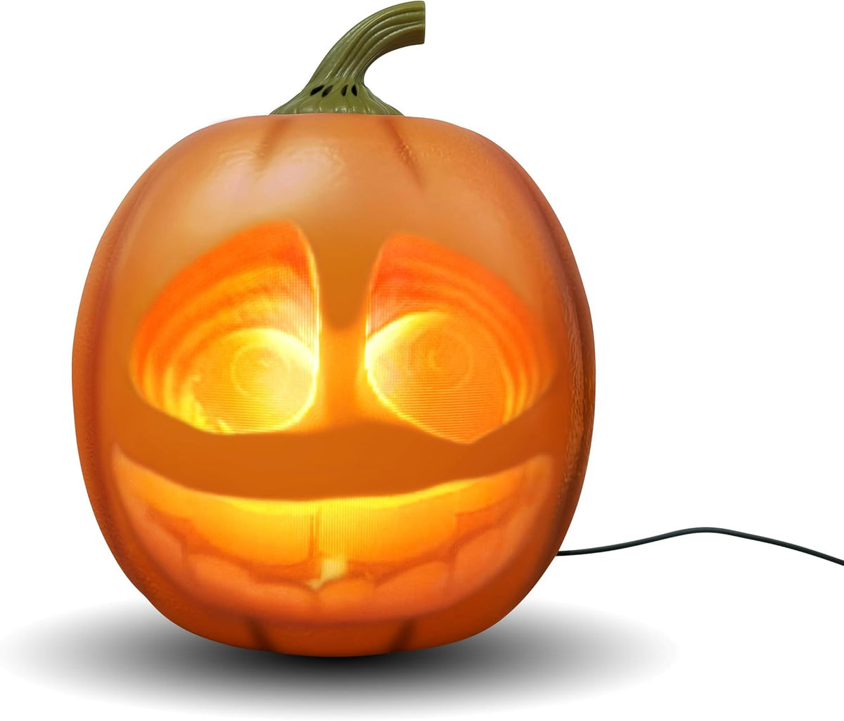Animated Singing Halloween Pumpkin – Motion Sensor Talking Jack with Projected Face, Speaker, 80-Min Animation, USB or Battery Powered