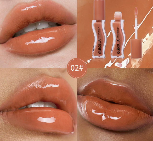 Ice Cream Flavoured Lip Oil Gloss, Mirror-Shine Wet-Look Hydrating Lip Gloss