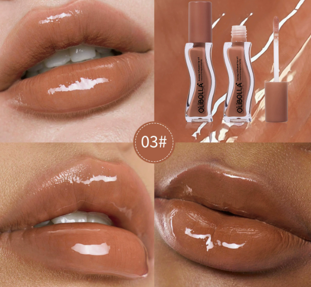 Ice Cream Flavoured Lip Oil Gloss, Mirror-Shine Wet-Look Hydrating Lip Gloss