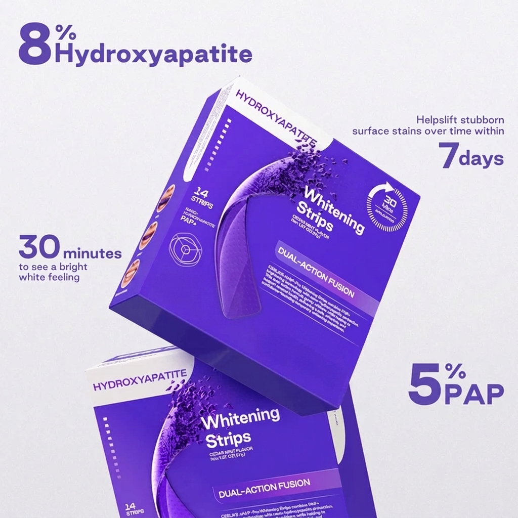 Nano-Hydroxyapatite Teeth Strips for Teeth Whitening & Fresh Breath