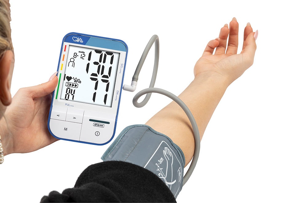 Home Automatic Blood Pressure Monitor with Afib Detection and Portable Upper Arm Cuff