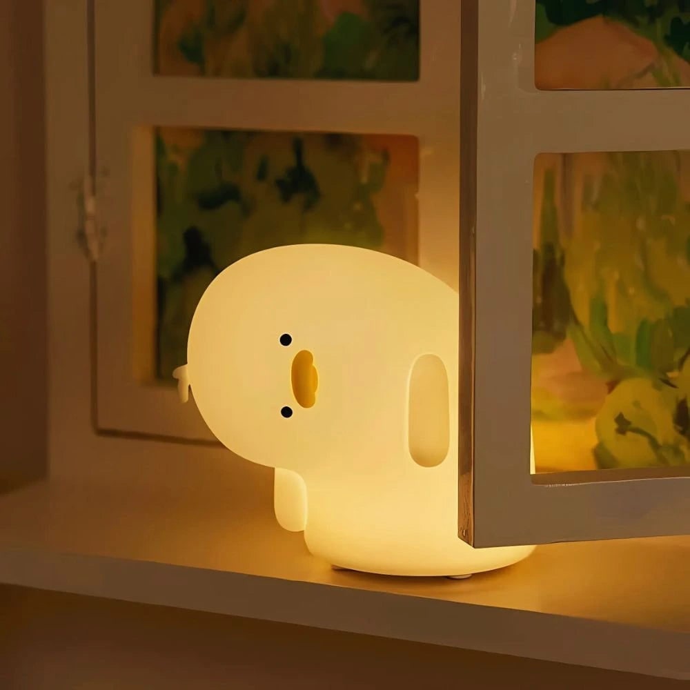 Rechargeable Kids Night Light Soft Silicone Animal Touch Activated Lamp Dimmable