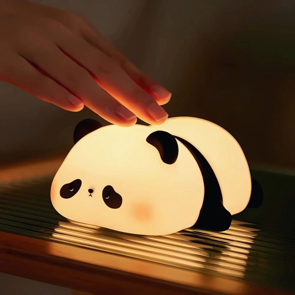Rechargeable Kids Night Light Soft Silicone Animal Touch Activated Lamp Dimmable
