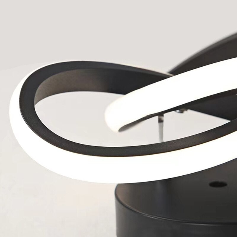 LED Ceiling Light Fixture with Low Profile Flush Mount Modern Overlapping Rings Design
