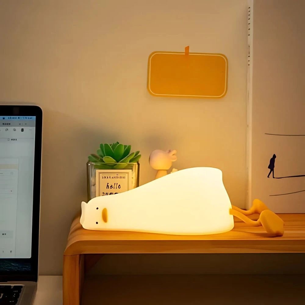 LED Night Light Rechargeable Silicone Portable Squishy Animal Warm White
