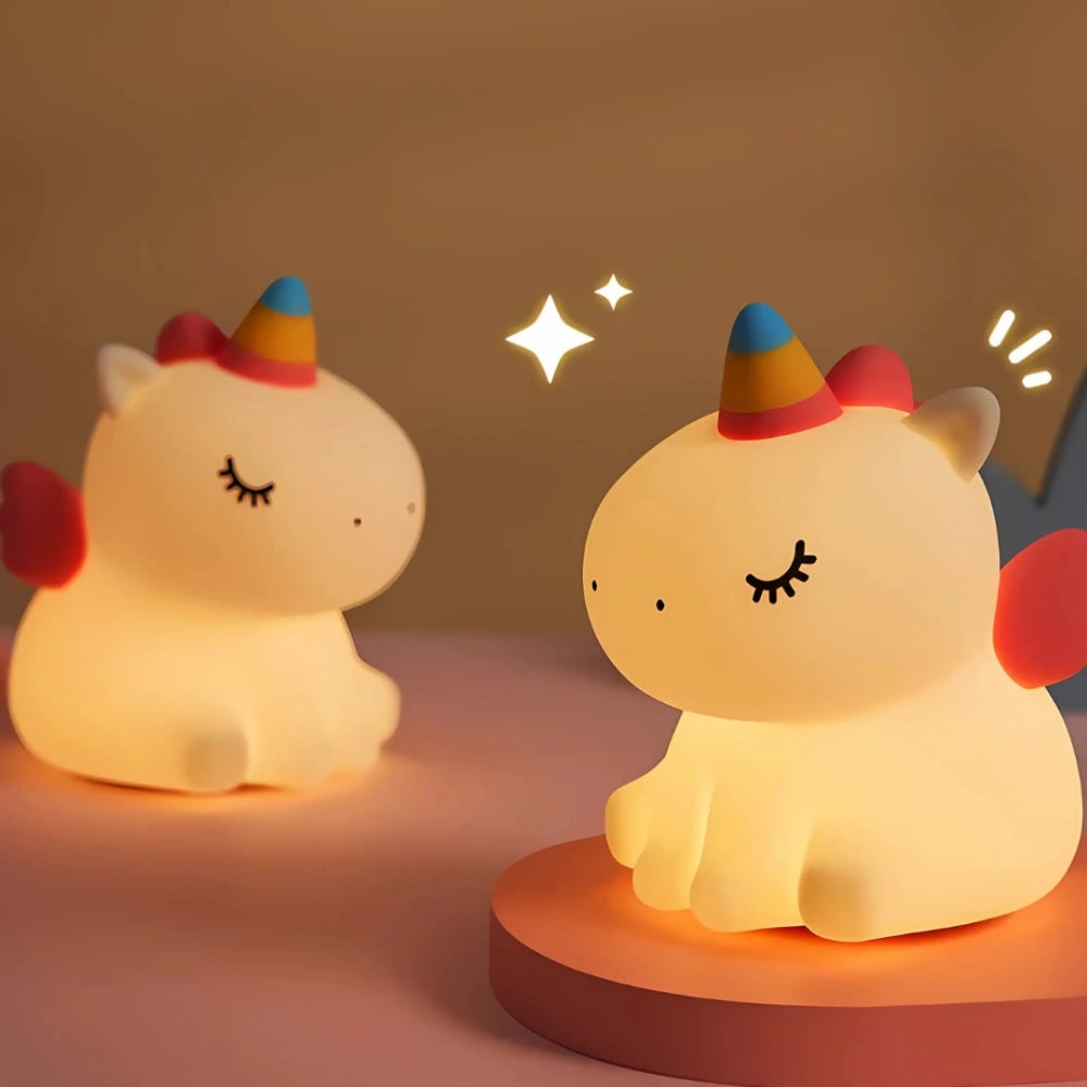 LED Night Light Rechargeable Silicone Portable Squishy Animal Warm White