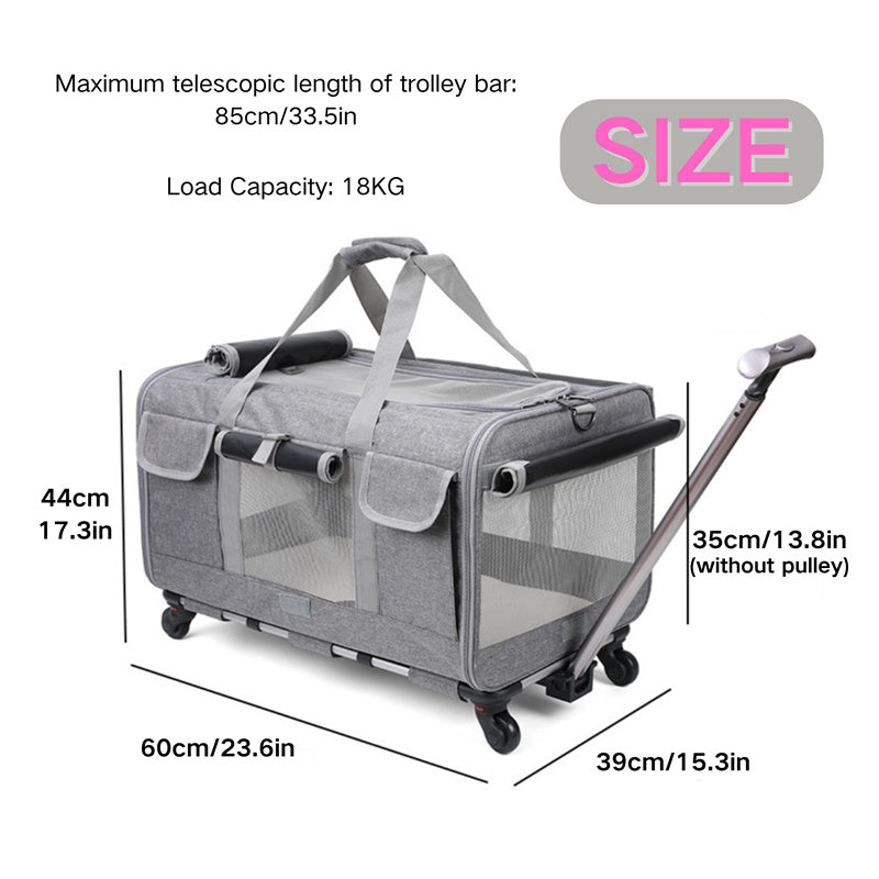 Extra Large Cat Carrier with Wheels