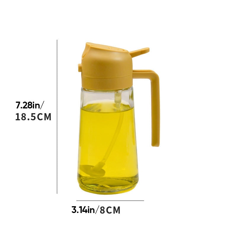 Oil Olive Sprayer Dispenser with Glass Bottle and Flip-Top Pouring Spout And Vinegar