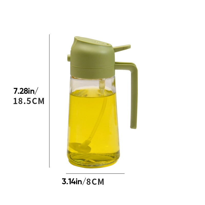 Oil Olive Sprayer Dispenser with Glass Bottle and Flip-Top Pouring Spout And Vinegar