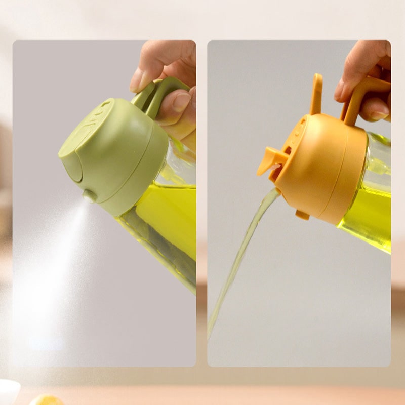 Olive Oil Dispenser Bottle with Glass Sprayer and Dual-Function Pour Spout Avocado
