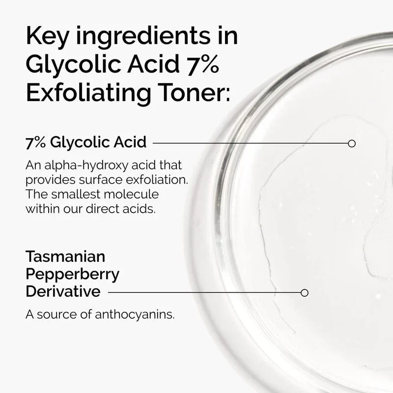 Glycolic Acid 7% Exfoliating Toner for Glowing Skin and Texture
